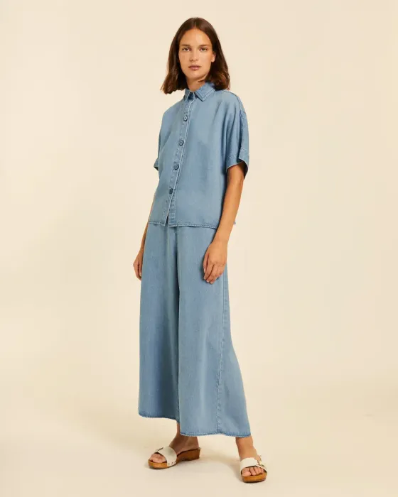 Camisa Manga Corta Pepaloves Denim Soft | 100% Tencel | Maldita