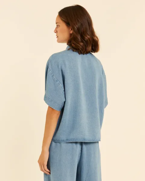 Camisa Manga Corta Pepaloves Denim Soft | 100% Tencel | Maldita