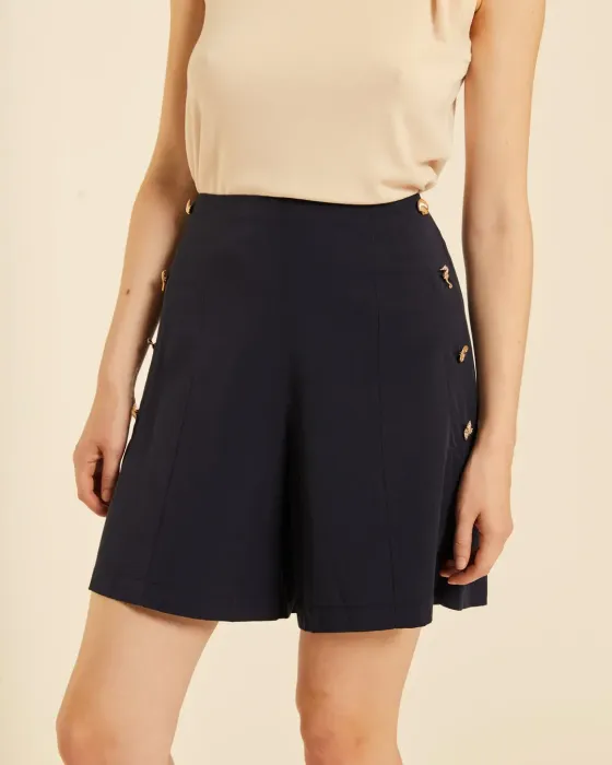 Shorts con Botones Pepaloves Negro | Moda Ética y Fluida | Maldita
