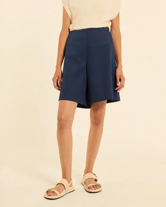 Bermudas con Botones Pepaloves Azul | Rayón y Tencel | Maldita