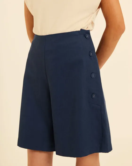 Bermudas con Botones Pepaloves Azul | Rayón y Tencel | Maldita 2
