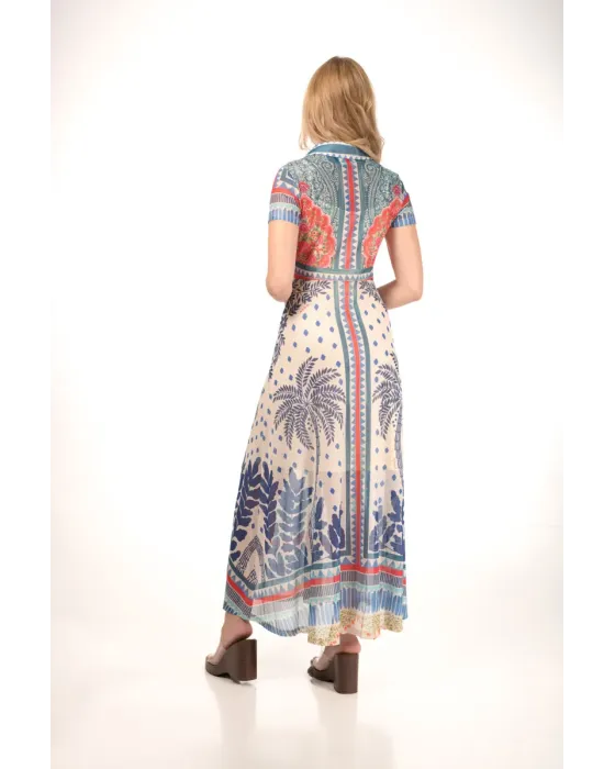 Vestido Largo Malalá Afabilidad | Estampado Palmeras y Cenefas | Maldita