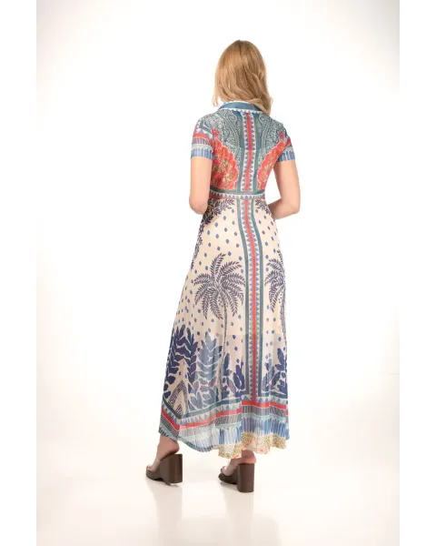 Vestido Largo Malalá Afabilidad | Estampado Palmeras y Cenefas | Maldita
