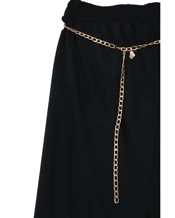 Pantalón Lolitas&L Palazzo Negro | Pantalón Globo de Gasa con Transparencias | Maldita