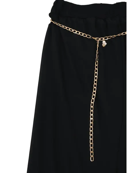 Pantalón Lolitas&L Palazzo Negro | Pantalón Globo de Gasa con Transparencias | Maldita