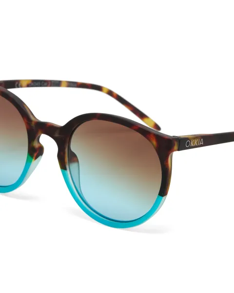 Gafas de Sol Okkia Berlino Habana y Azul | Montura Soft Touch y Filtro UV 400 | Maldita