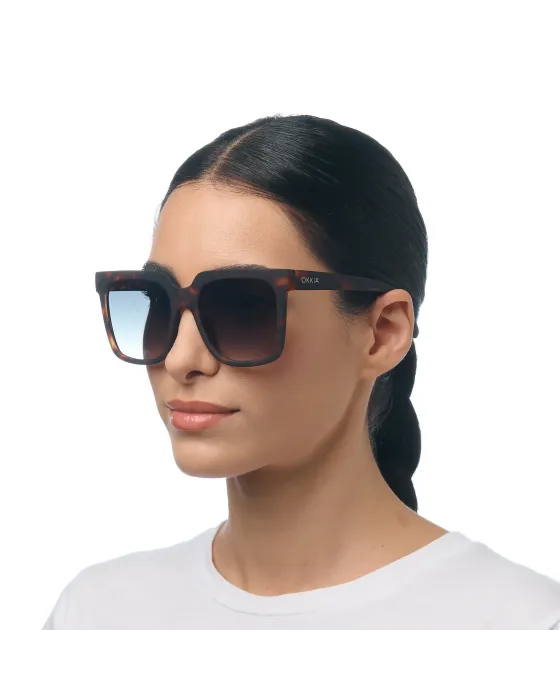 Gafas de Sol Okkia Roma Classic Havana Lentes Verdes | Montura Soft Touch UV 400 | Maldita