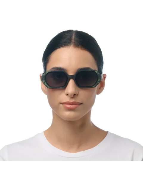 Gafas de Sol Okkia Andrea Kale Havana | Montura Cuadrada Soft Touch UV 400 | Maldita