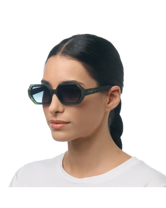 Gafas de Sol Okkia Andrea Kale Havana | Montura Cuadrada Soft Touch UV 400 | Maldita