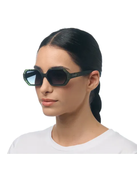 Gafas de Sol Okkia Andrea Kale Havana | Montura Cuadrada Soft Touch UV 400 | Maldita