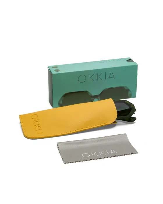 Gafas de Sol Okkia Andrea Kale Havana | Montura Cuadrada Soft Touch UV 400 | Maldita