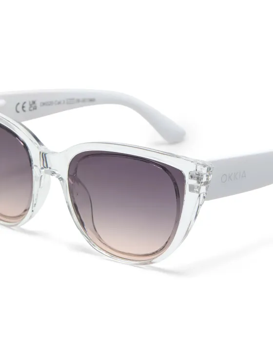 Gafas de Sol Okkia Silvia Clear Lentes Negras | Montura Transparente Soft Touch UV 400 | Maldita