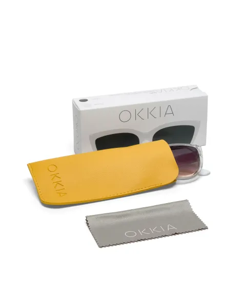 Gafas de Sol Okkia Silvia Clear Lentes Negras | Montura Transparente Soft Touch UV 400 | Maldita