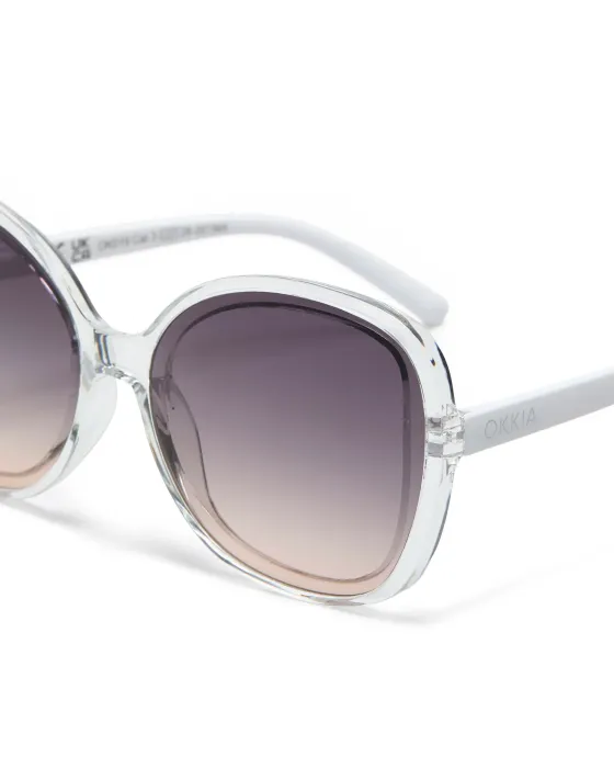 Gafas de Sol Okkia Anna Clear Lentes Negras | Montura Transparente Soft Touch UV 400 | Maldita