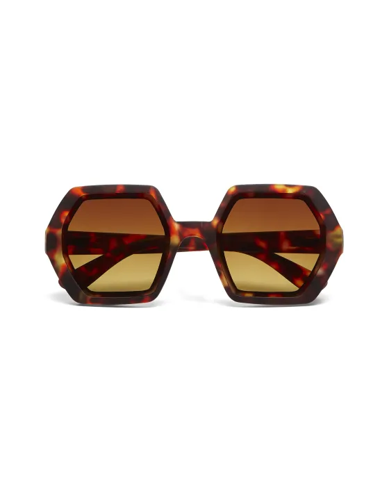 Gafas de Sol Okkia Emma Classic Havana | Montura Hexagonal Soft Touch UV 400 | Maldita