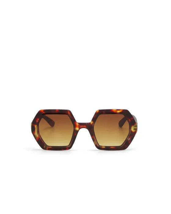 Gafas de Sol Okkia Emma Classic Havana | Montura Hexagonal Soft Touch UV 400 | Maldita