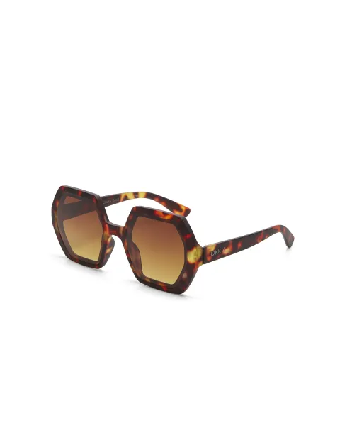 Gafas de Sol Okkia Emma Classic Havana | Montura Hexagonal Soft Touch UV 400 | Maldita