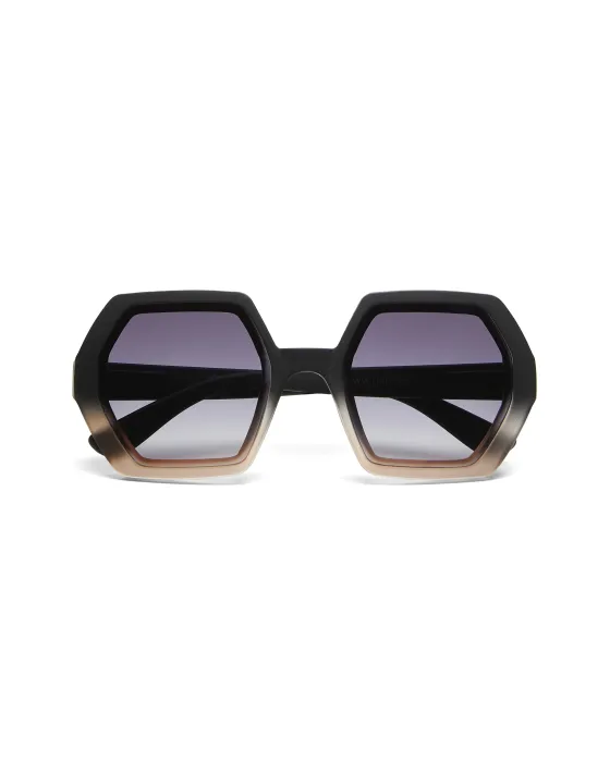 Gafas de Sol Okkia Emma Black Shaded Rose | Montura Hexagonal Soft Touch UV 400 | Maldita