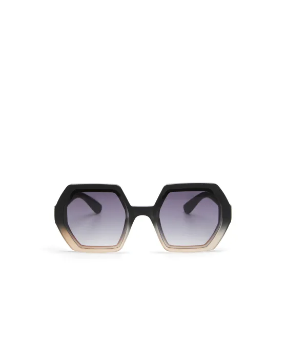 Gafas de Sol Okkia Emma Black Shaded Rose | Montura Hexagonal Soft Touch UV 400 | Maldita