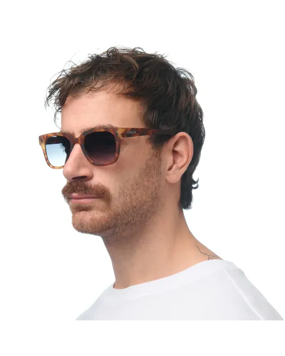 Gafas de Sol Okkia Giovanni Sahara Havana | Lentes Verdes Soft Touch UV 400 | Maldita