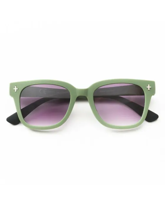 Gafas de Sol Okkia Giovanni Verde y Negro | Montura Cuadrada Soft Touch UV 400 | Maldita