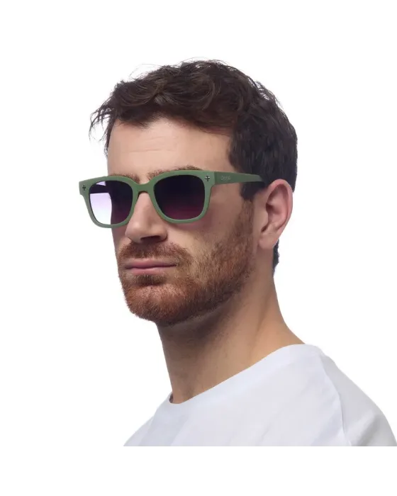 Gafas de Sol Okkia Giovanni Verde y Negro | Montura Cuadrada Soft Touch UV 400 | Maldita