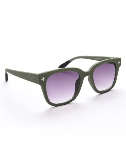 Gafas de Sol Okkia Giovanni Verde y Negro | Montura Cuadrada Soft Touch UV 400 | Maldita