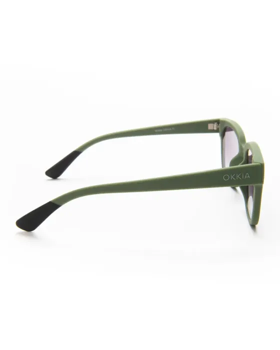 Gafas de Sol Okkia Giovanni Verde y Negro | Montura Cuadrada Soft Touch UV 400 | Maldita