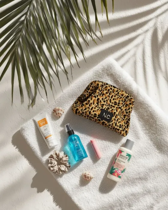 Neceser Boquilla Rafia Leopardo Noco Beach | Bolso de Mano Clutch | Maldita