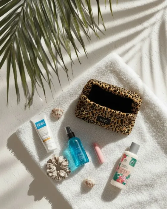 Neceser Boquilla Rafia Leopardo Noco Beach | Bolso de Mano Clutch | Maldita