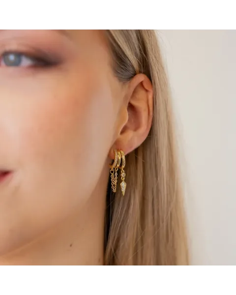 Pendientes de Aro Triple con Cadenas Shine Zylo Anartxy | Maldita