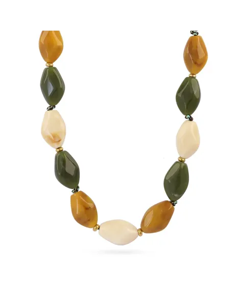 Colar Comprido de Cordão com Resina Marbles Petryl Anartxy | Maldita