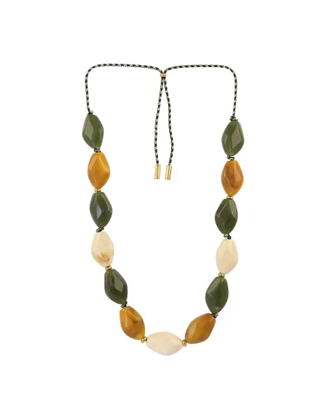 Colar Comprido de Cordão com Resina Marbles Petryl Anartxy | Maldita