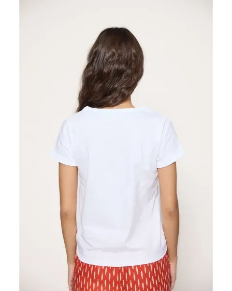 Camiseta Blanca con Estampado de Sardinas MDM | Maldita