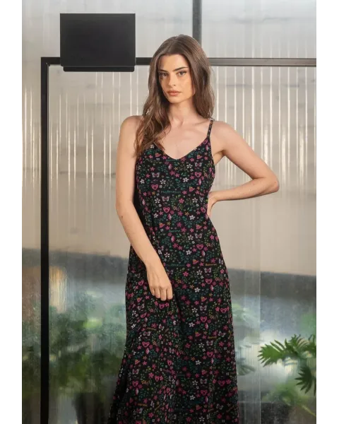 Vestido Largo Evasé Negro Metamorfosis Animosa | Maldita