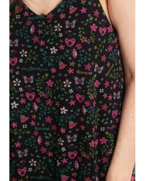 Vestido Comprido Evasé Preto Metamorfosis Animosa | Maldita