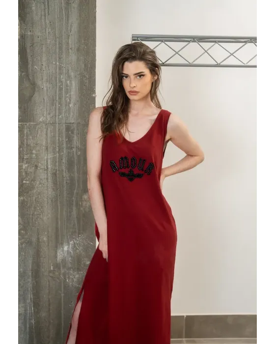 Vestido Comprido Vermelho de Algodão Amour Animosa | Maldita