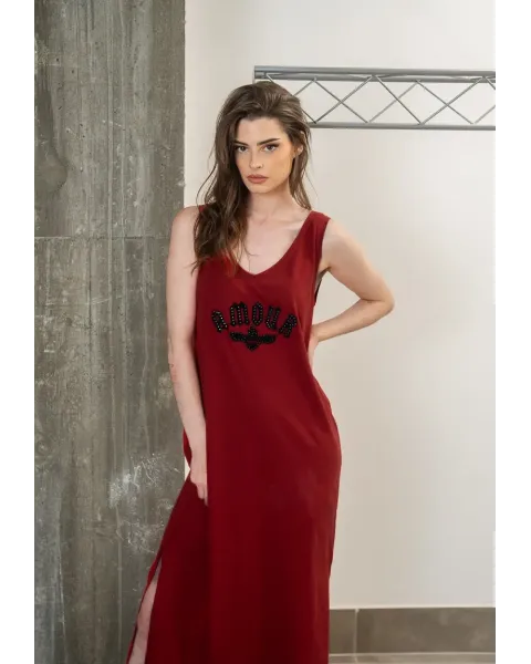 Vestido Comprido Vermelho de Algodão Amour Animosa | Maldita