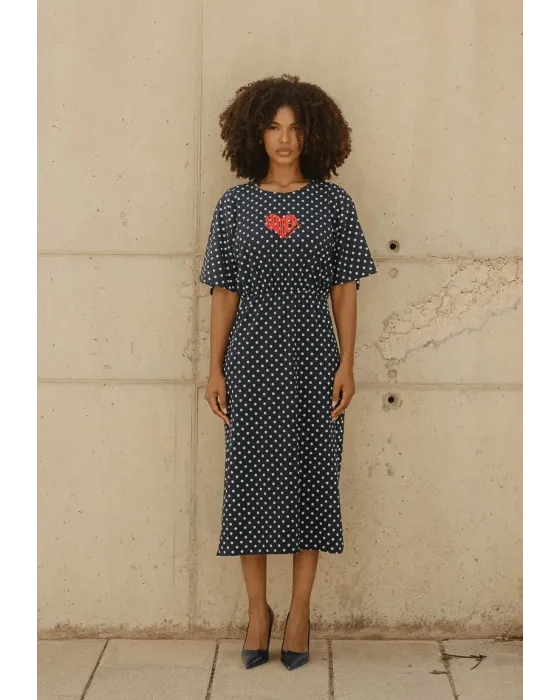 Vestido Largo de Lunares Negro Wonder Soul Animosa | Maldita