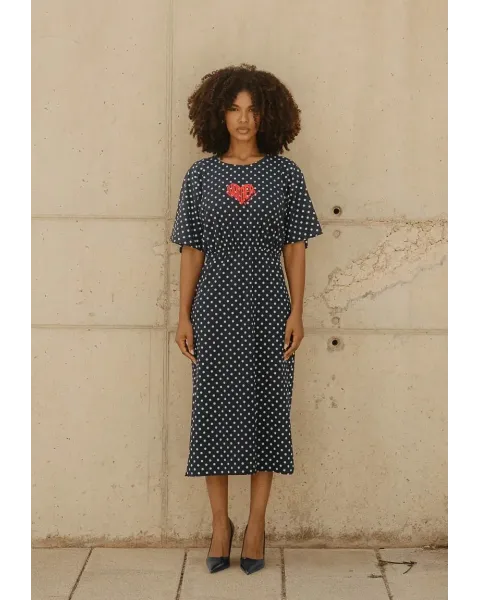 Vestido Comprido de Bolinhas Preto Wonder Soul Animosa | Maldita