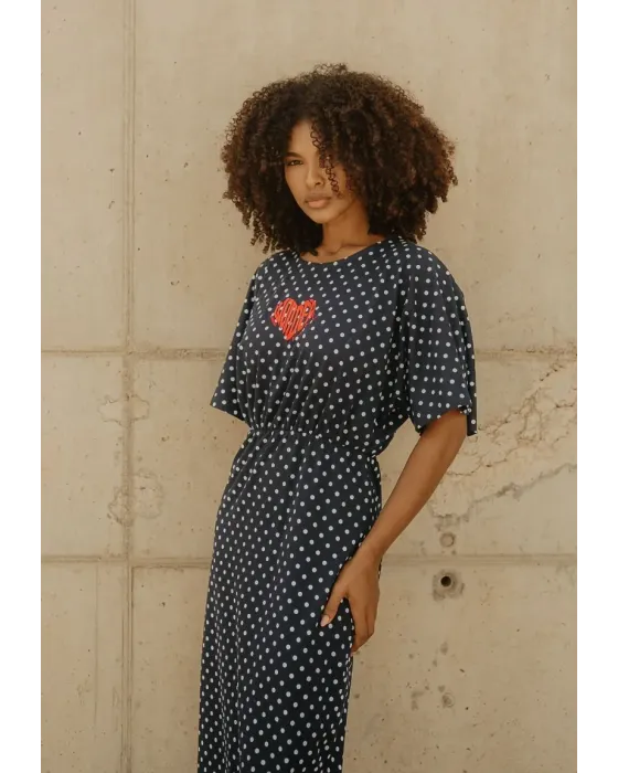 Vestido Comprido de Bolinhas Preto Wonder Soul Animosa | Maldita