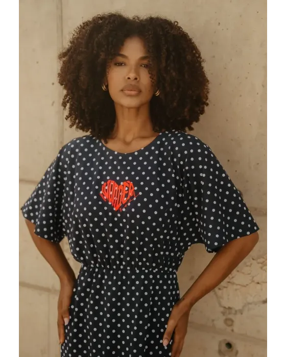 Vestido Largo de Lunares Negro Wonder Soul Animosa | Maldita