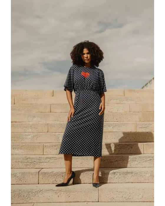 Vestido Largo de Lunares Negro Wonder Soul Animosa | Maldita