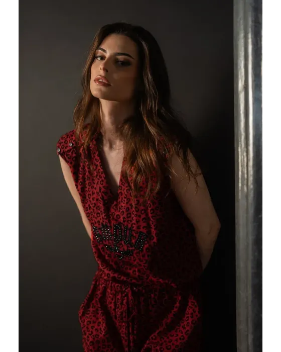 Mono Largo Rojo Animal Print Amour Animosa | Fit Oversize | Maldita