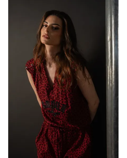 Mono Largo Rojo Animal Print Amour Animosa | Fit Oversize | Maldita