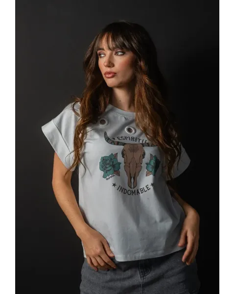 T-shirt Crua de Algodão Indomable Animosa | Fit Oversize | Maldita