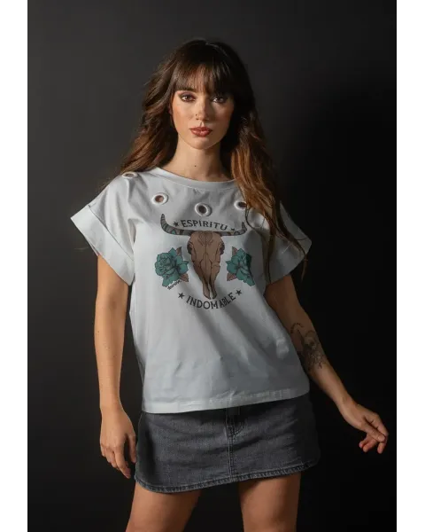 T-shirt Crua de Algodão Indomable Animosa | Fit Oversize | Maldita