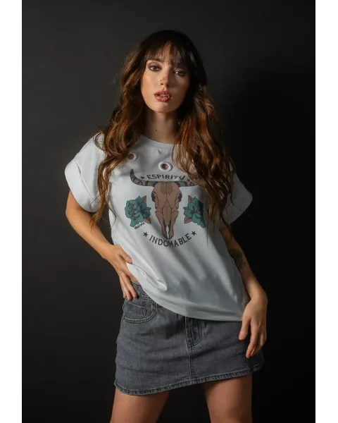 T-shirt Crua de Algodão Indomable Animosa | Fit Oversize | Maldita