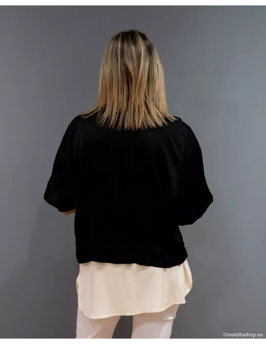 Bomber Negra bolsillos