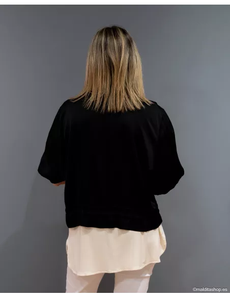 Bomber Negra bolsillos